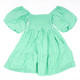Image of 8 Oak Lane Green Eyelet Puff Sleeve Smocked Dress