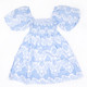 Image of 8 Oak Lane Modern Blue Puff Sleeve Smocked Dress
