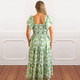 8 Oak LaneGreen Deco Palm Smocked Flutter Sleeve Dress