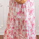Image of 8 Oak Lane Pink Toile Smocked Flutter Sleeve Top & Skirt Set