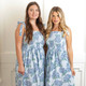 Image of 8 Oak Lane Hydrangea Stem Tie Top Smocked Dress