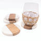 8 Oak Lane Accents Marble & Wood Round Coaster Set