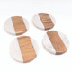 8 Oak Lane Details Marble & Wood Round Coaster Set