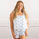 8 Oak Lane Blue Rose Vine Tie Top Ruffle Sleep Set
