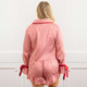 8 Oak Lane Red Stripe Satin Ruffle Short PJ Set