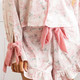 8 Oak Lane Sweetheart Blooms Satin Ruffle Short PJ Set
