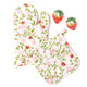 8 Oak Lane botanical berry oven mitt set with strawberry and vine floral pattern on cotton fabric (front view)
