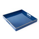 8 Oak Lane navy square tray with glossy finish and raised edges (front view)
