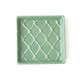 8 Oak Lane green textured beverage napkin tray with ceramic finish and raised edges (front view)