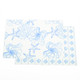8 Oak Lane sea salt reversible placemat with blue coastal toile pattern on white background (front view)