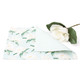 8 Oak Lane magnolia mint reversible placemat with green floral pattern on white background (front view)