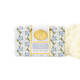 8 Oak Lane oakwood cedar wrapped bar soap in mint packaging with blue rose pattern and gold trim (front view)