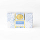 8 Oak Lane sea salt wrapped bar soap in blue and white toile packaging (front view)