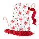 Two Holly Jolly Bows tea towels with red tassel fringe trim (alternate angle)