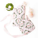 Sugarplum Gingham oven mitt and potholder set in a pink gingham nutcracker print (styled detail view)