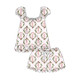 Sugarplum Gingham flannel cap-sleeve pajama set with a pink gingham print