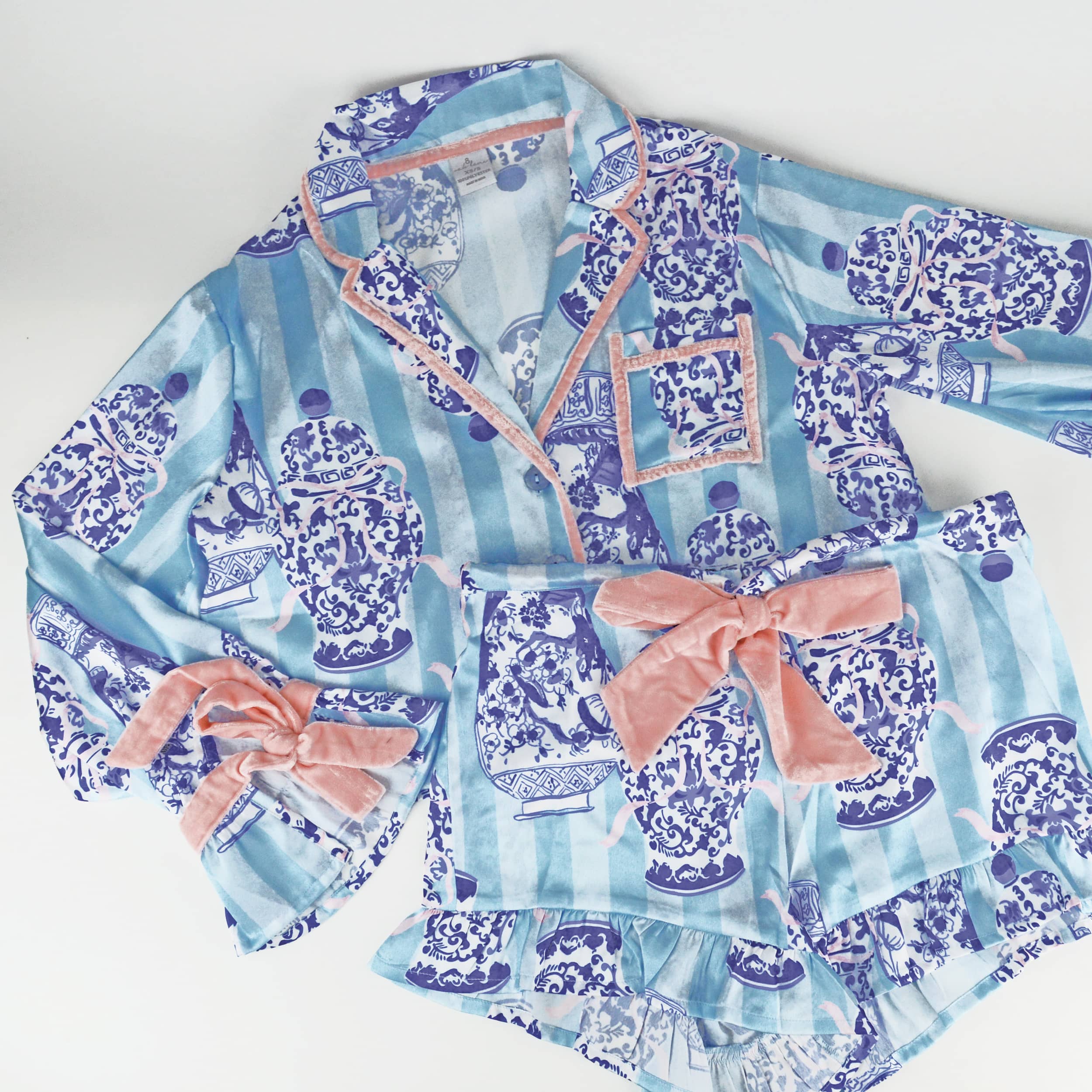 Ginger Jar Stripe Satin Short PJ Set 8 Oak Lane