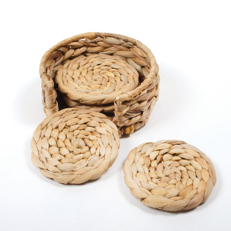 Natural Woven Coaster Set - 8 Oak Lane