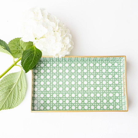 Green Cane Vanity Tray - 8 Oak Lane