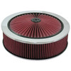 1CRM - Hi-Flow AirForce1 Filter 14-inch dia X 55mm suit 2 & 4bbl Holley (Chrome) Part # 16-214