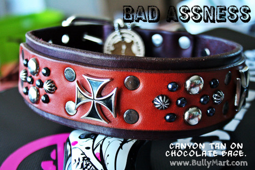 2" BAD ASSNESS Iron Cross Dog Collar