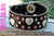 Cowgirl - 2 Inch Wide Leather Dog Collar - Please note these hearts are now only in all silver. We do have some gold trimmed options available but these are all silver as seen in other photos.