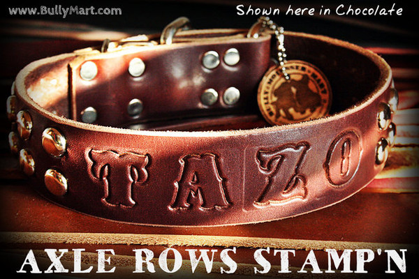 1.5" AXLE ROW'S STAMP N STUD Alpha Dog Collar