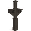 Mayne Rockport Double Decorative Polyethylene Mailbox Post, Black