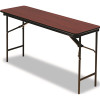 Iceberg 72 in. Mahogany Wood Stackable Folding Utility Table