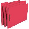 Smead 2 Fastners Folders with 1/3 Cut Assorted Top Tab Letter, Red (50-Pack)