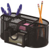 Rolodex 9-1/3 in. x 4-1/2 in. x 4 in. Mesh Pencil Cup Organizer 4-Compartments Steel, Black