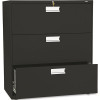 HON COMPANY 600 SERIES THREE-DRAWER LATERAL FILE, 36W X19-1/4D, BLACK