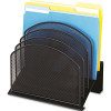 SAFCO PRODUCTS MESH DESK ORGANIZER, FIVE-TIERED SECTIONS, STEEL, 11 1/4 X 7 1/8 X 11 5/8, BLACK