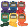 Champion Sport 1/100-Second Water-Resistant Stopwatches Assorted Colors (6-Set)