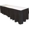 Tablemate 29 in. x 14 ft. Black Table Set Linen-Like Table Skirting