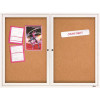 Quartet Enclosed Cork Bulletin Board for Indoor Use, 4 ft. x 3 ft., 2 Door, Aluminum Frame