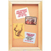 Quartet 2 ft. x 3 ft. 1-Door Oak Frame Enclosed Cork Bulletin Board for Indoor Use