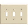 Leviton 3-Gang Midway Toggle Nylon Wall Plate, Ivory