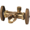 BrassCraft 1/2 in. FIP Inlet x 3/8 in. O.D. Comp x 3/8 in. O.D. Comp Dual Outlet Dual Shut-Off Multi-Turn Angle Valve