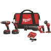 Milwaukee M18 18V Lithium-Ion Cordless Combo Tool Kit with Two 3.0Ah Batteries, 1-Charger, 1-Tool Bag (4-Tool)