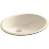 KOHLER Caxton Vitreous China Undermount Bathroom Sink with Overflow Drain in Almond with Overflow Drain
