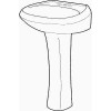 Gerber 20 in. x 18 in. Gerber Bathroom Pedestal Sink Bowl China in White