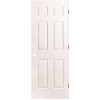 Masonite 32 in. x 80 in. Textured 6-Panel Primed White Left Handed Hollow Core Composite Single Prehung Interior Door