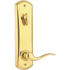 Kwikset Tustin Polished Brass Interconnect Deadbolt and Keyed Entry Door Lever UL Rated