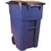 Rubbermaid Commercial Products BRUTE 50 Gal. Blue Rollout Trash Can with Lid Rubbermaid Commercial Products BRUTE 50 Gal. Blue Rollout Trash Can with Lid