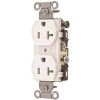 HUBBELL WIRING 20 Amp Hubbell Commercial Grade Duplex Receptacle, White