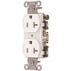 HUBBELL WIRING 20 Amp Hubbell Commercial Industrial Grade Duplex Receptacle, White