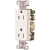 HUBBELL WIRING 15 Amp Hubbell Commercial Grade Decorator Duplex Receptacle, White