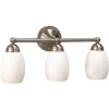 Volume Lighting Sussex Collection 24.5 in. 3-Light Brushed Nickel Bath and Vanity Light with Etched White Cased Glass Shades