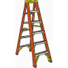 Werner 10 ft. Fiberglass Step Ladder with Yellow Top 300 lbs. Load Capacity Type IA Duty Rating